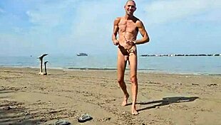 Couple fucks on italian nude beach with handjob and blowjob leading to hardcore