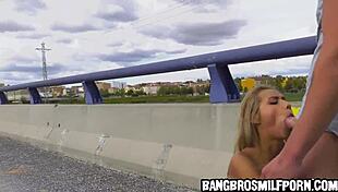 hot blonde milf takes it deep in her ass, contrasting her milf allure with hardcore anal fucking