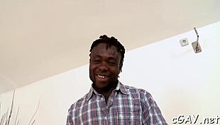 Sophisticated gay fellow endures deep anal drilling