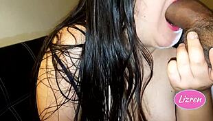 Hot and spicy Chilean beauty Lizren is back for more oral sex adventures