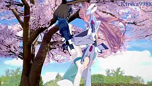 garie taman and maria cadenzavna eve and micha jawkan intense futanari sex - symphogear hentai