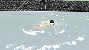 check out this anime girl in micro bikini with nip slip