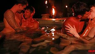 Bareback Orgy in Hot Tub with Finn, Ethan, Colby, Mickey