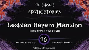 lesbian harem mansion brings erotic orgasms in this audio for women