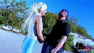 nympho yoga milf in spandex seduces for outdoor fuck