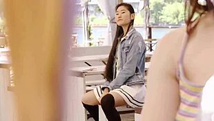 Feeling intense emotions during deep strap-on penetration and orgasm