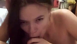 amateur couple FUCKING 18-year-old beauty on bed