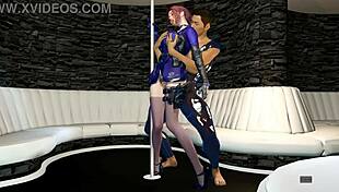 Beauty officer BENT OVER for HARD FUCK in 3D animation