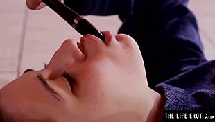 Cute Brunette Uses Pen as Dildo to Fuck Her Sticky Wet Pussy