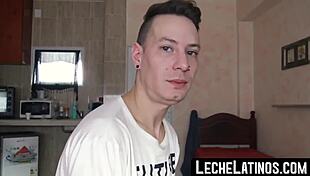 Inexperienced gay Latino sucks and fucks hung top