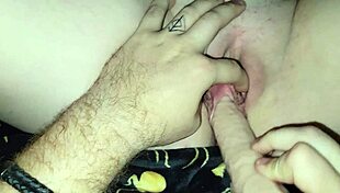 Daddy watched me masturbate and helped with my tight pussy in lingerie.