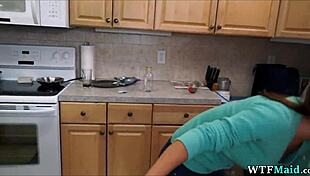 Chatting up my new Colombian maid for some fun.