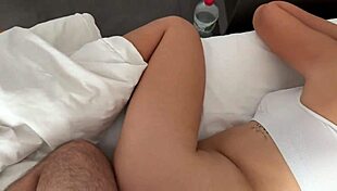 In this hentai, the cute college babe shares the bed without panties, and I fuck my step brother's girlfriend doggystyle, creampieing her big ass pussy.