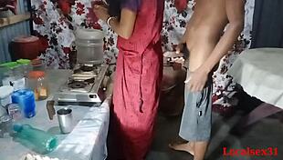 Desi bhabhi bent over for hard kitchen sex with husband