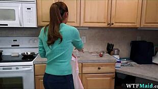 Chatting up my new Colombian maid for some fun.