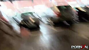 british blonde flashes perky tits and shaved pussy in public outdoor reality!