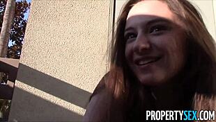 young 18+ real estate agent with big natural tits in homemade sex