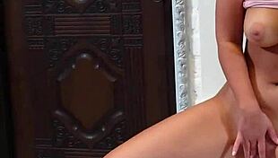 Mia piper strips and masturbates before mirror.