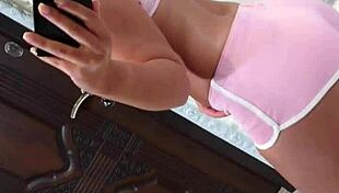 Mia piper strips and masturbates before mirror.