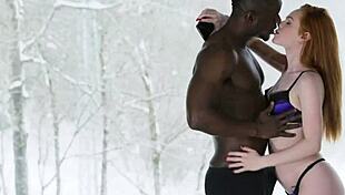 Redhead model bent over and drilled by bbc