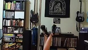 Milf Strips in Black Skirt and Heels