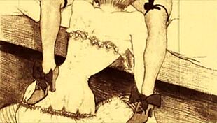 Vintage erotic art in anime style