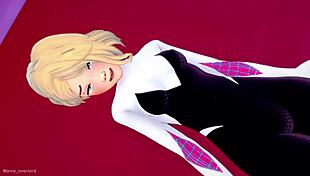 Does Spider Gwen want to fuck in her suit at the love hotel?