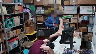 Big boob cop in uniform contrasts with fake taxi blonde police woman suspect