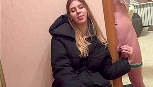 Stepdaughter's Babysitter Sucks Cock While Waiting for Taxi