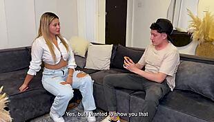 Colombian blonde milf fucks her stepsons nerdy best friend while her husband is not at home