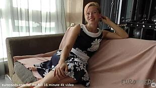 Milfy hot girl solvita first time in studio masturbating with big dildo 😍