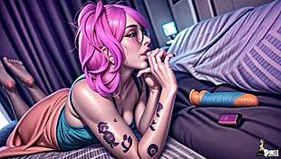 this shy cosplay teen got busted touching herself at a wild party