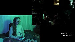 naked brunette with big natural tits plays dead space part 2