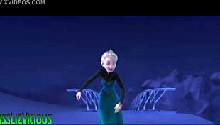 Liz Vicious sings her song in a frozen animated style