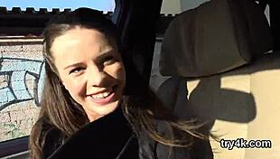 Sweet teen 18+ sucks cock in POV before getting her tight twat drilled