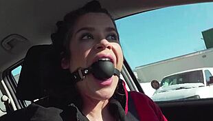 Driving around while ball gagged, can you believe it? 😱