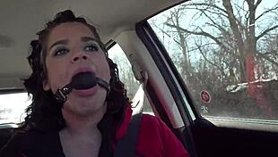 Driving around while ball gagged, can you believe it? 😱