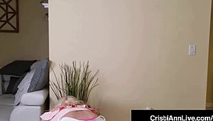 Beautiful woman with large breast Cristi Ann helps a computer geek to achieve an orgasm