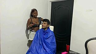 Latina Couple's Haircut Turns Into Hard Fucking With Big Cock Stylist