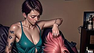 this shy cosplay teen got busted touching herself at a wild party