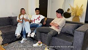 Colombian blonde milf fucks her stepsons nerdy best friend while her husband is not at home