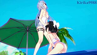 Watch Miku and Laura in hot lesbian play!