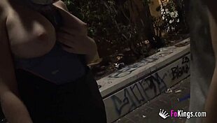 Busty teen Meraki gives FREE PUBLIC BLOWJOBS in the street, wearing costumes