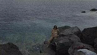 Unexpected Cumshot On Nudist Face At Beach Cuckold Husband Lover Marks Her