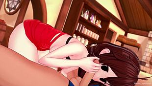 Girlfriend wants to fuck all night in her room hentai style