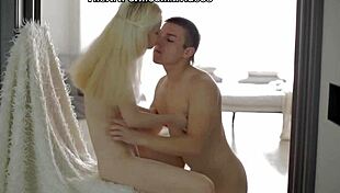 This beautiful blonde babe in a glamour film does so many pussy licking scenes