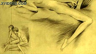 Vintage antique anime illustration