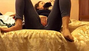 Smell my super smelly feet in tight pantyhose.