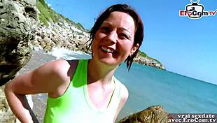 french mom tries anal on the beach for the first time