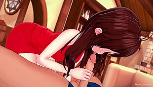 Girlfriend wants to fuck all night in her room hentai style